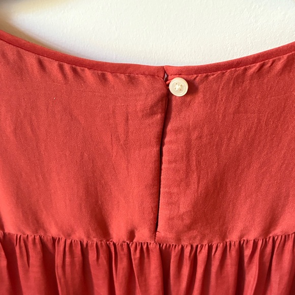 LOFT Ruffled Rust Colored Blouse - Picture 7 of 7